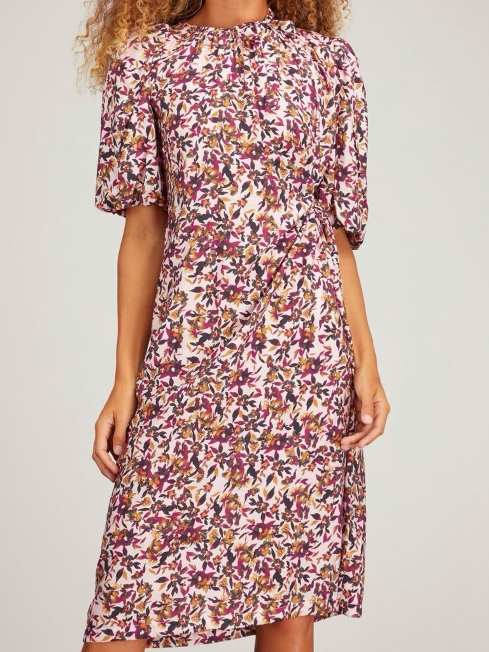 Munthe alarisa rose in pink summer cutout boho romantic midi dress size 36 US 6